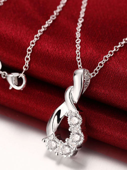 OUXI Simple Zircon Water Drop shaped Necklace 2