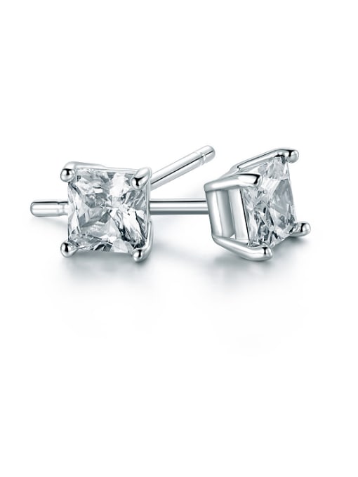 UNIENO Square-shaped Zircon stud Earring 1