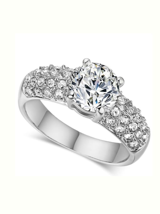 ZK Luxury Noble Design Plating Ring with Zircons 2