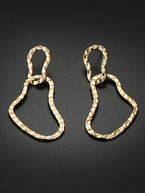 LI MUMU Copper With 18k Gold Plated Fashion Stud Earrings