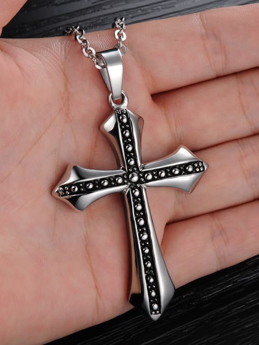 Open Sky Personalized Cross Pendant Titanium Necklace 2