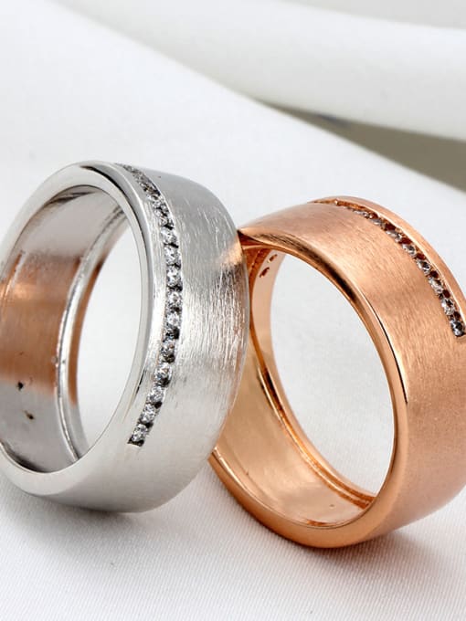 ZK Matt Technology Unisex Simple Style Copper Ring 2