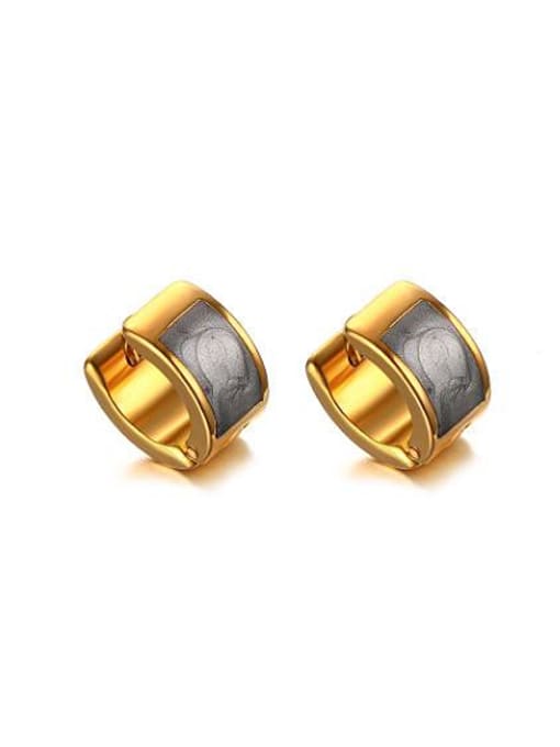 CONG Fashion Gold Plated Geometric Glue Clip Earrings 0