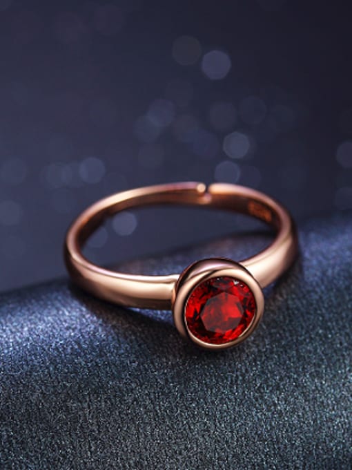 Deli Rose Gold Plated Round Gemstone Ring 1