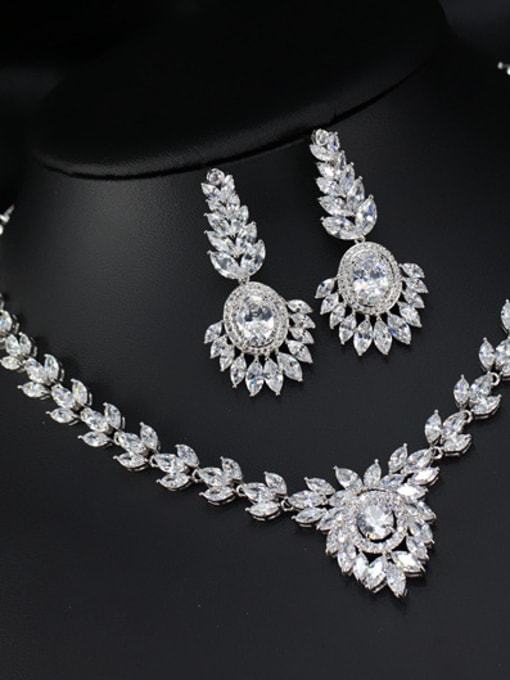 L.WIN Wedding Accessories earring Necklace Jewelry Set 1