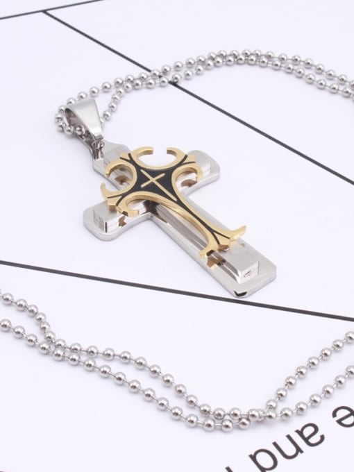 RANSSI Personalized Exquisite Cross Pendant Titanium Necklace 2