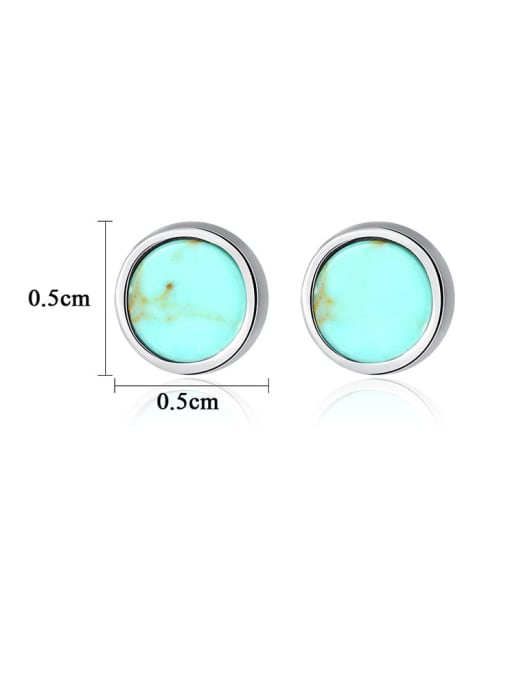 CCUI 925 Sterling Silver With Platinum Plated Simplistic Round Stud Earrings 4