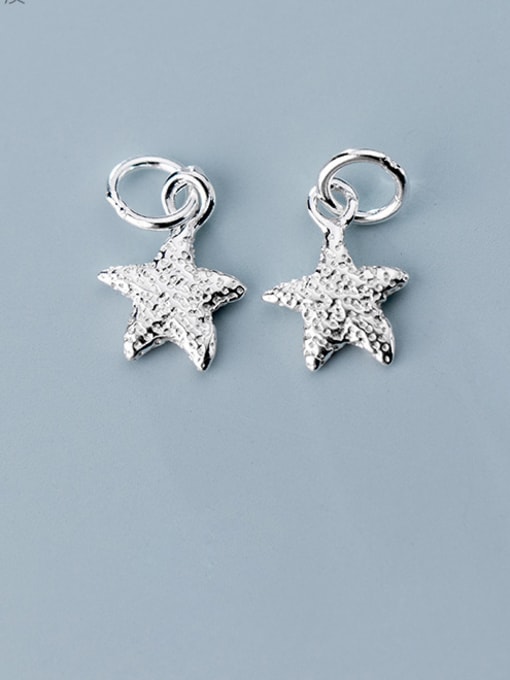 FAN 925 Sterling Silver With Platinum Plated Personality Sea Star Charms 0