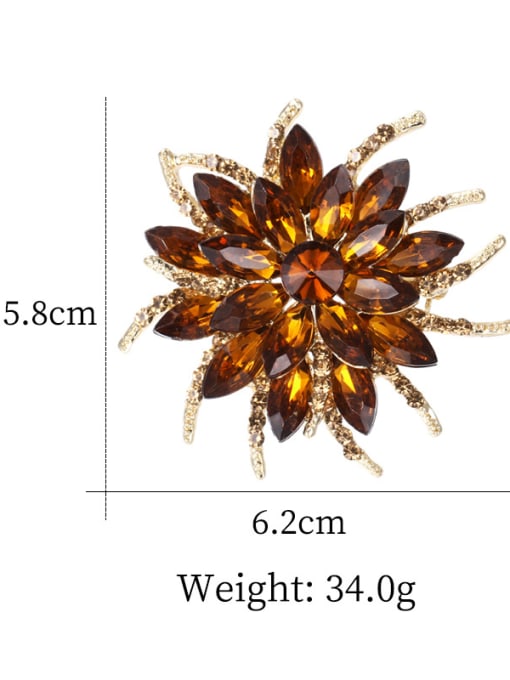 Mo Hai Alloy With Platinum Plated Exaggerated Flower Brooches 3