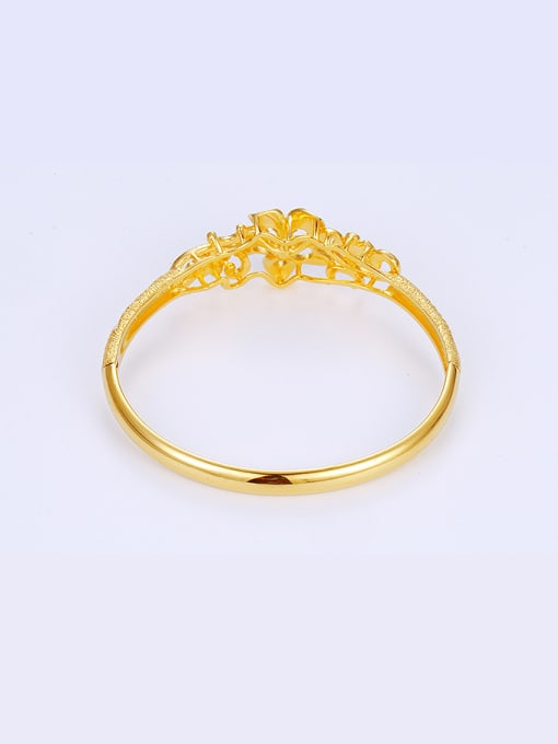 XP Copper Alloy 23K Gold Plated Classical Flower Bangle 2