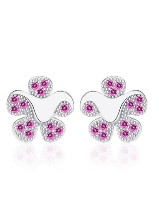 kwan Flowers Fashion Silver Stud Earrings with Amwthyst 0