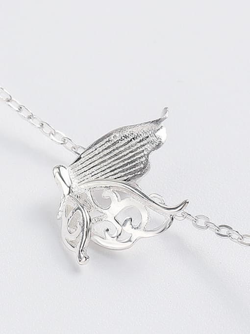 kwan Lovely Hollowed Out Butterfly Silver Necklace 2