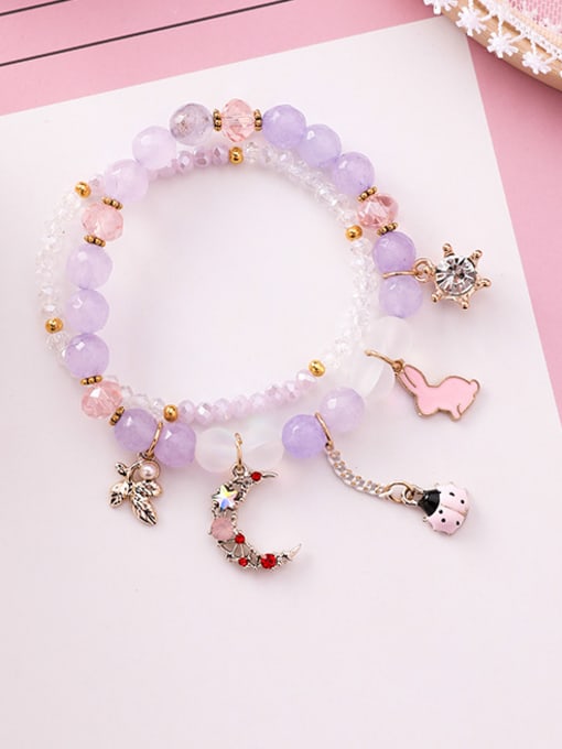 C purple Alloy With Rose Gold Plated Fashion DIY Bracelets
