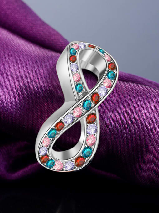 Ronaldo Multi-color Number Eight Shaped Crystal Ring 1