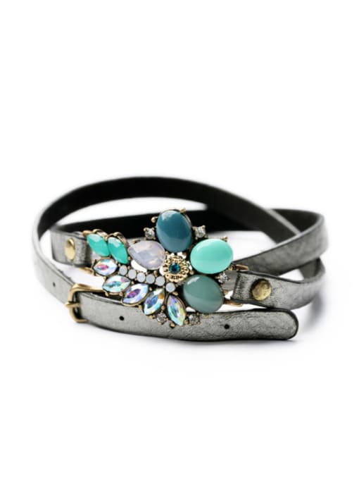 KM Western Fashion Style Belt Luxurious Multilayer Bracelet 0