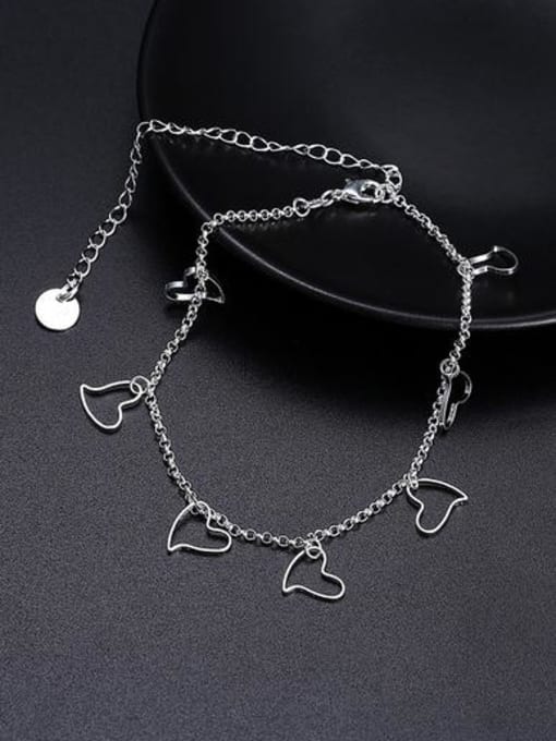 OUXI Simple Hollow Heart Shapes Anklet 2