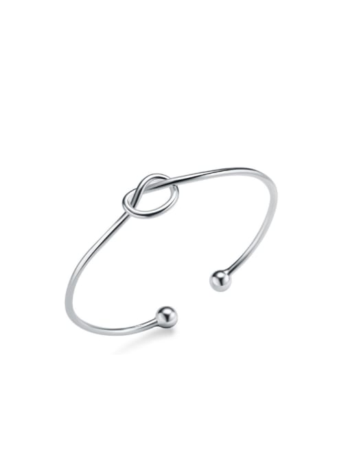 kwan Simple Style Women Silver Opening Bangle 0