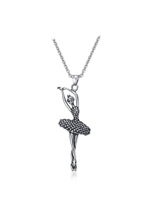 CONG Creative Ballet Shaped High Polished Titanium Pendant 0