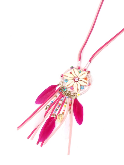 handmade Handmade Retro Style Flower Tassel Pendant Necklace 3