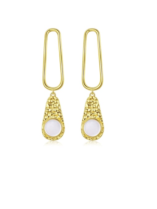 CCUI 925 Sterling Silver With Gold Plated Personality Water Drop Drop Earrings 0