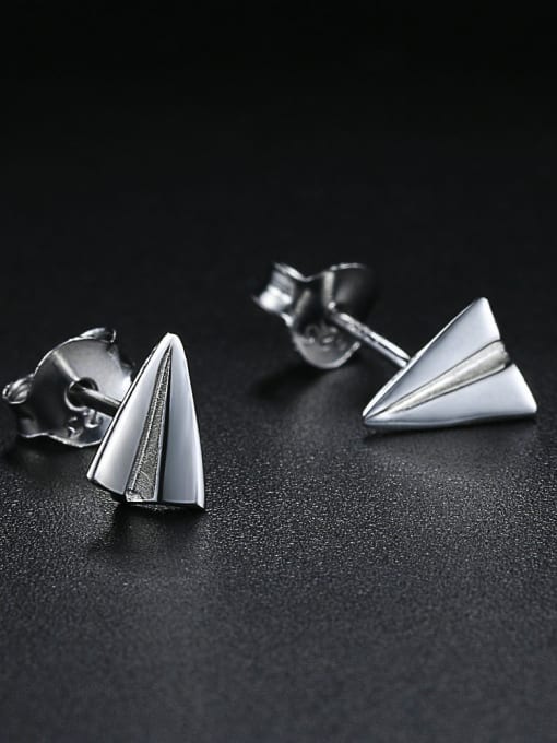ZK Personalized Tiny Paper Plane 925 Sterling Silver Stud Earrings 1