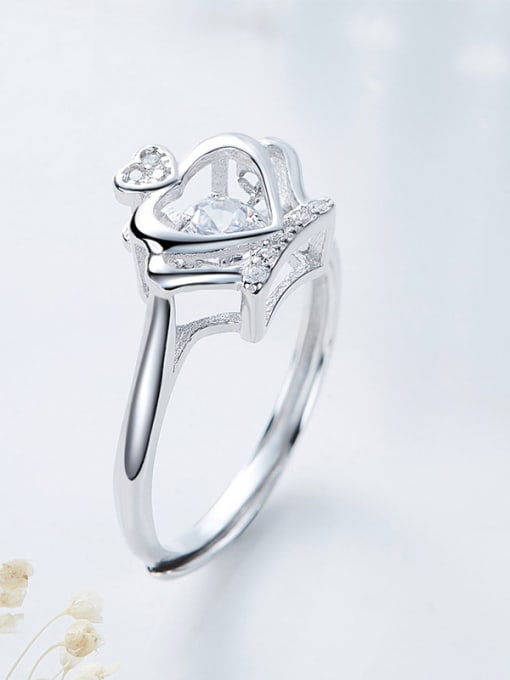 CEIDAI Fashion Crown Cubic Rotational Zircon 925 Silver Ring 2