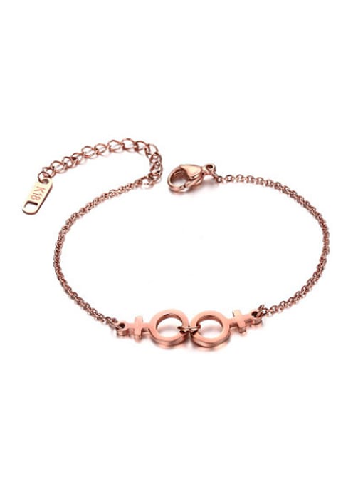 CONG Adjustable Exquisite Rose Gold Plated Geometric Shaped Bracelet 0
