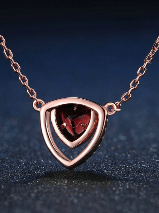 ZK Triangle Shaped Rose Gold Plated Women Necklace 3