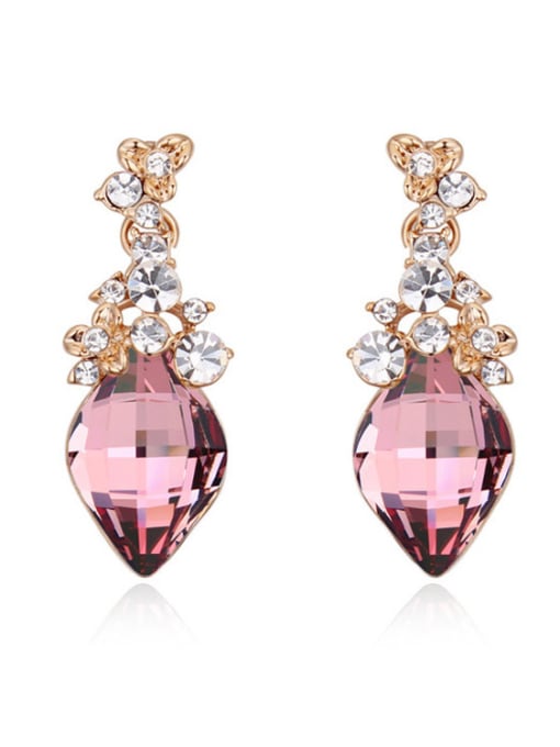 QIANZI Fashion Rhombus austrian Crystals Alloy Stud Earrings 1