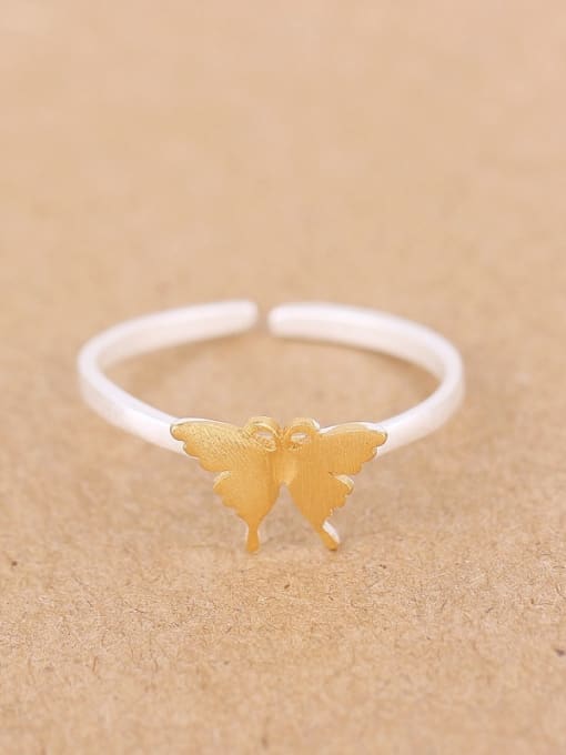 Peng Yuan Gold Plated Butterfly Opening Midi Ring 0