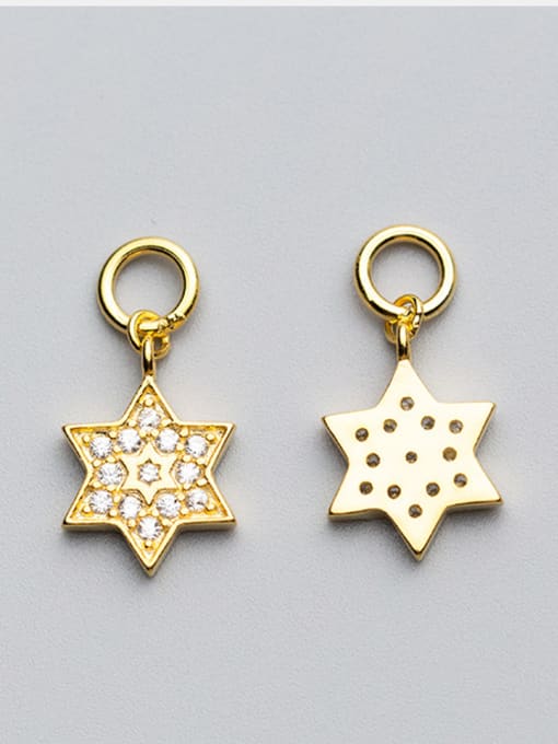 FAN 925 Sterling Silver With 18k Gold Plated Delicate Star Charms 2
