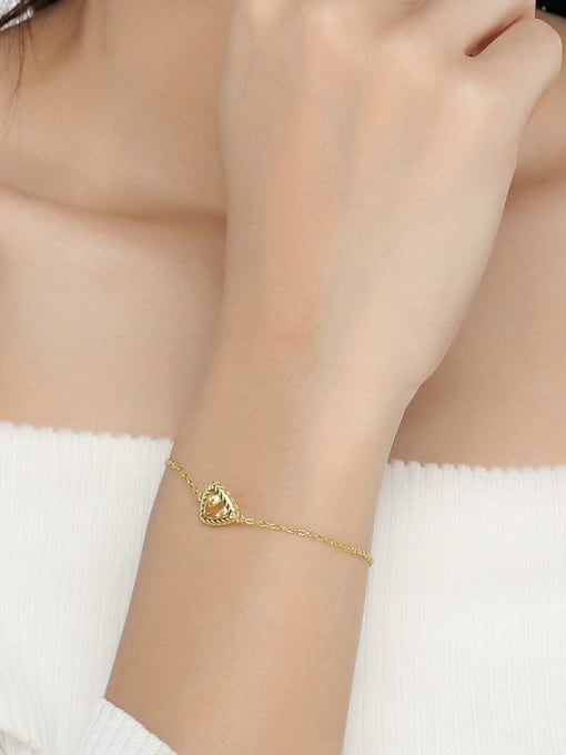 ZK Triangle Yellow Crystal Accessories Gold Plated Bracelet 1