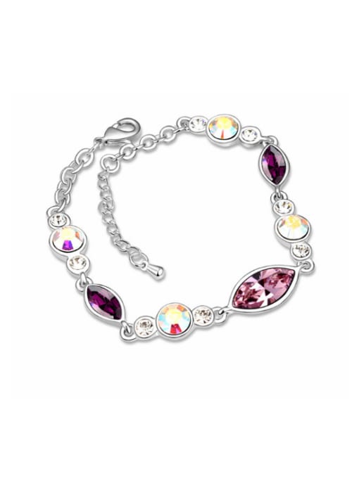 purple Fashion Oval austrian Crystals Alloy Bracelet