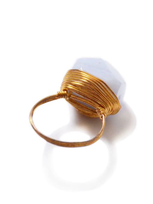 Tess Simple Natural Crystal Gold Plated Ring 1