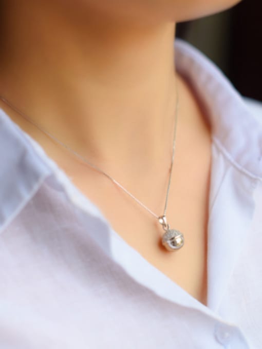 Rosh S925 silver fashion small bell zircon necklace 1