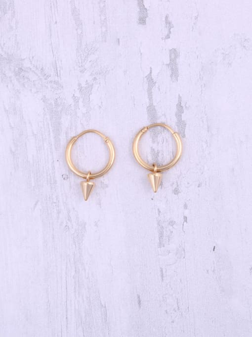 GROSE Titanium With Gold Plated Personality Geometric Stud Earrings 2