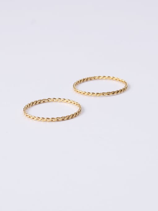 GROSE Titanium With Gold Plated Simplistic  Twist Round Band Rings 2