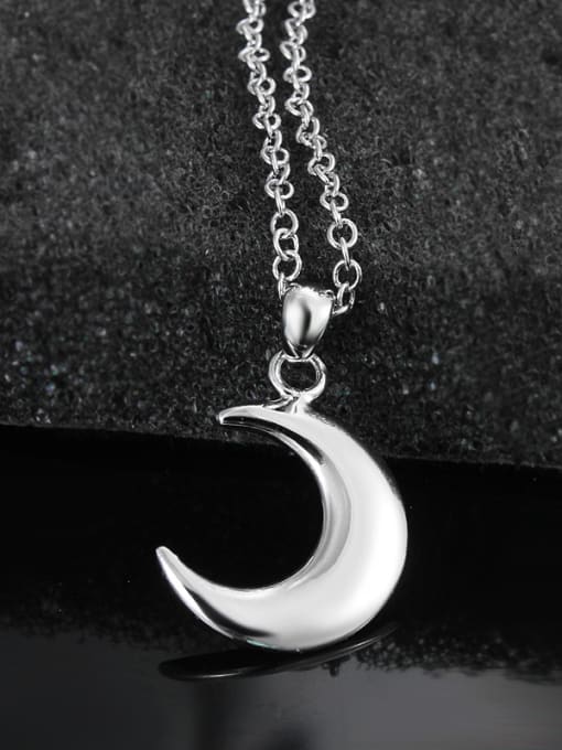 SANTIAGO Simple 925 Sterling Silver Moon Pendant 1