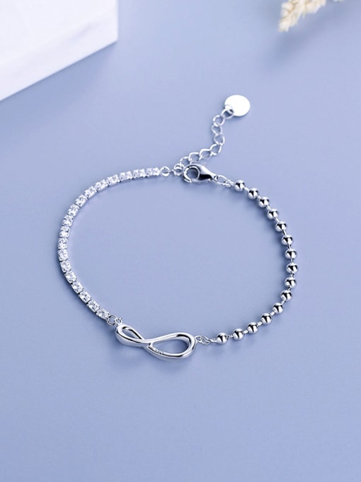 One Silver Fashion Figure 8 Shaped Zircon Bracelet 0