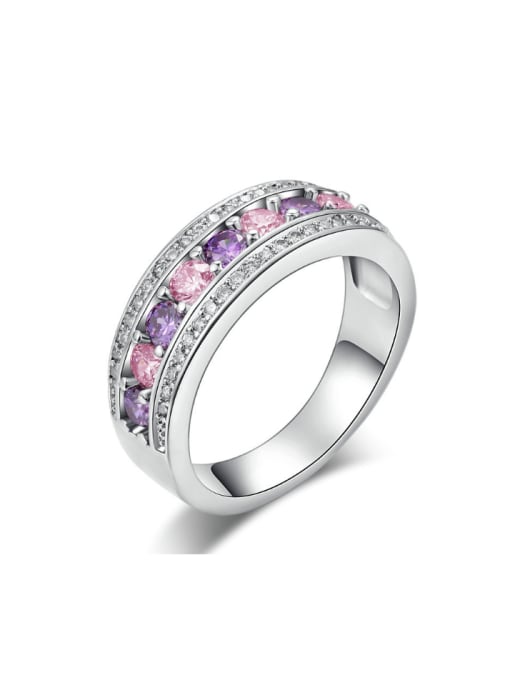 ZK Luxury Western Style AAA Purple Zircons Ring 0