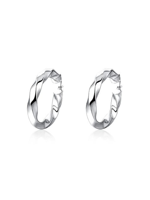 Ronaldo Exquisite Platinum Plated Twisted Round Shaped Earrings 0
