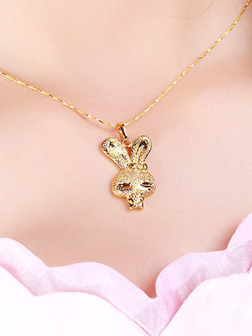 XP Copper Alloy 24K Gold Plated Simple style Bunny Pendant 1
