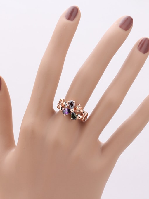 ZK Colorful Flower High Quality Women Party Ring 3