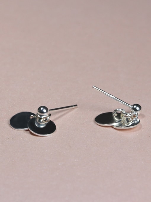 Peng Yuan Simple Tiny Double Circles 925 Silver Stud Earrings