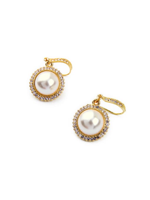 KM Simple Artificial Pearls Drop hook earring 2