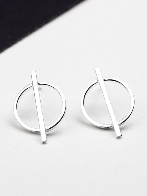 Peng Yuan Simple Round Slim Bar Stud Earrings 0