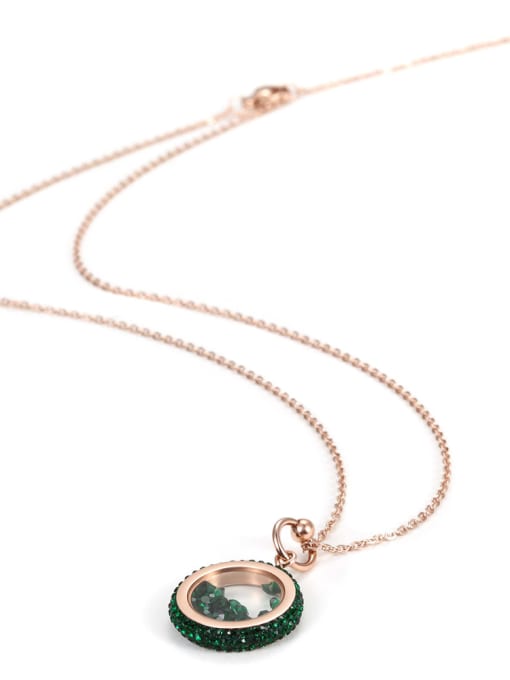 Green Europe And The United States Rose Gold Titanium Crystal Custom Necklace