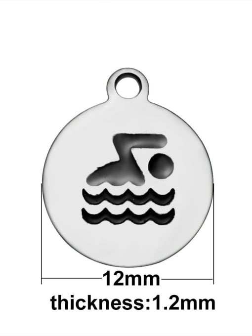 FTime Stainless Steel With Sports Round with swimming Charms 2