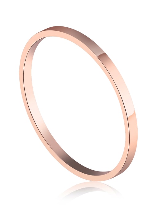 Open Sky Stainless Steel With Rose Gold Plated Simplistic Round Rings 0