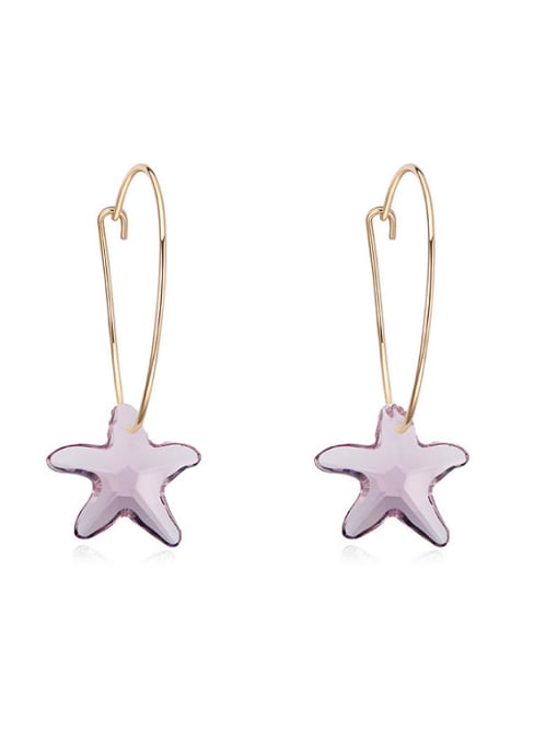 purple Fashion Star austrian Crystal Alloy Earrings